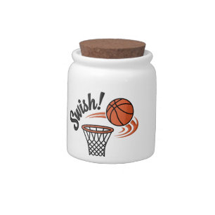 Swish Slam Dunk: Vintage Basketball Style Candy Jar