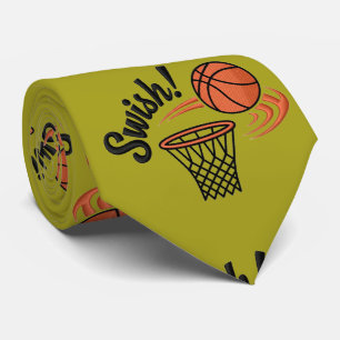 Swish Slam Dunk: Vintage Basketball Style Neck Tie