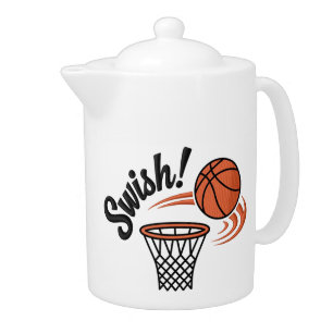 Swish Slam Dunk: Vintage Basketball Style Teapot