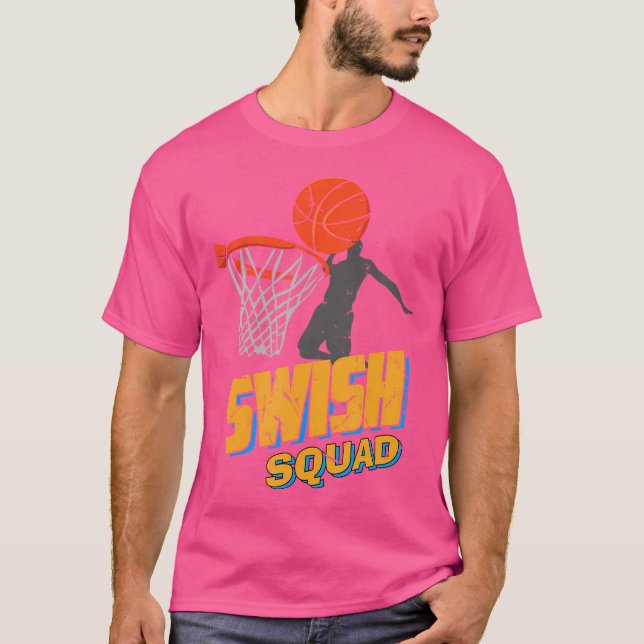 Swish Squad Kids Basketball Player T-Shirt (Front)