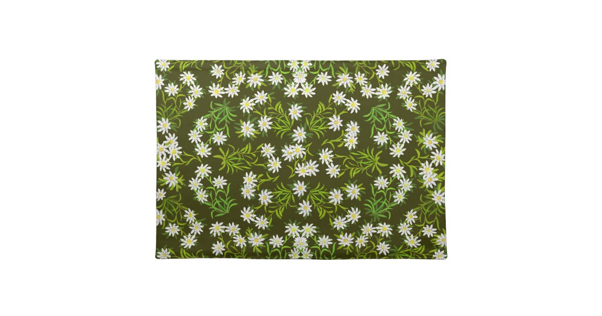 Swiss Alpine Edelweiss Flowers Placemat 