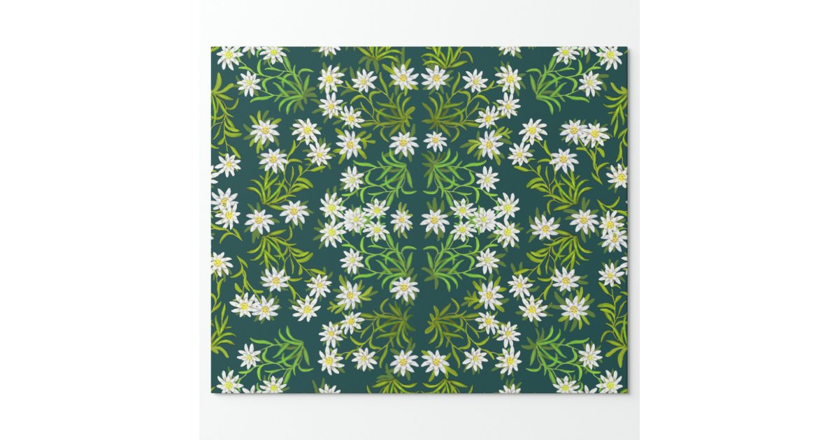 Swiss Alpine Edelweiss Flowers Wrapping Paper | Zazzle