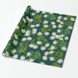 Swiss Alpine Edelweiss Flowers Wrapping Paper