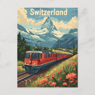 Swiss Alpine Odyssey: Scenic Railroad Journey Postcard