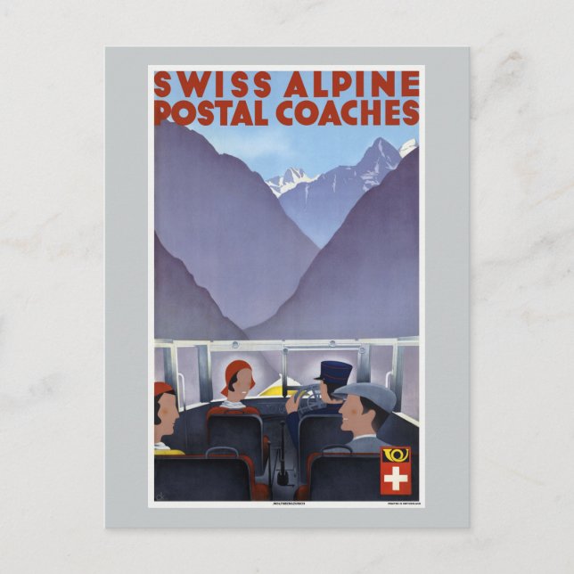 Swiss Alpine Postal Coaches Switzerland Postcard (Front)