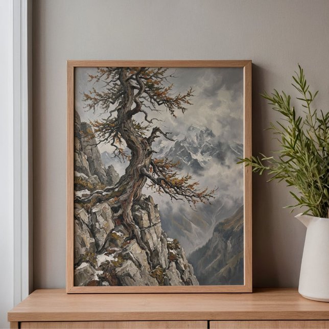 Swiss Alps Eiger Larch Tree Art Canvas Print (Creator Uploaded)