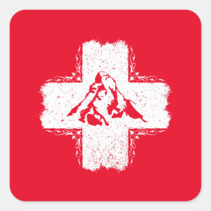 Swiss Alps Matterhorn - Switzerland Square Sticker