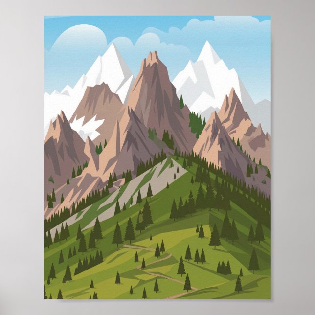 Swiss Alps Mountain Poster  (Front)