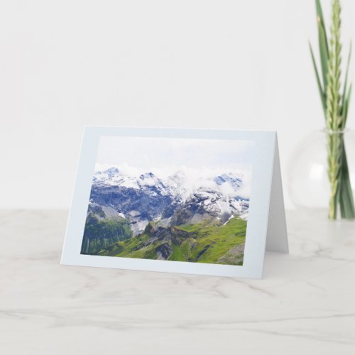 Swiss alps scene holiday card