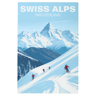 Swiss Alps Skiing, Switzerland Travel Wall Art