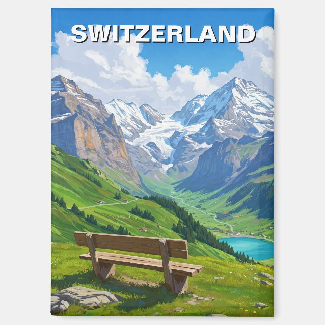 Swiss Alps Switzerland Travel Magnet (Front)