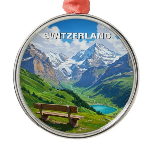 Swiss Alps Switzerland Travel Metal Ornament