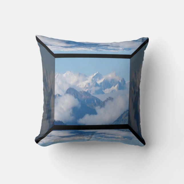 Swiss Alps Throw Pillow (Front)