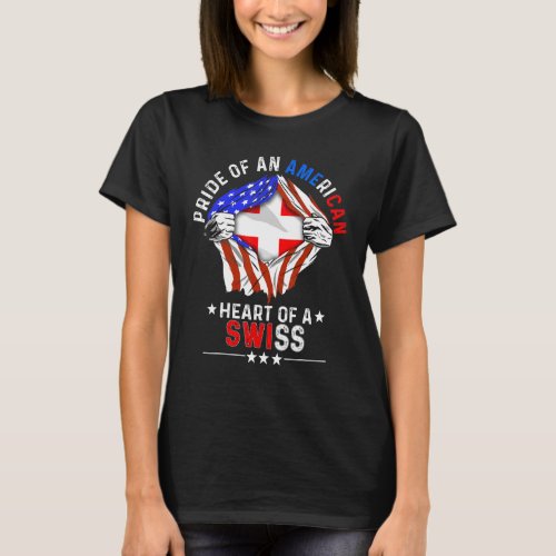 Swiss American America Pride Foreign Switzerland F T_Shirt