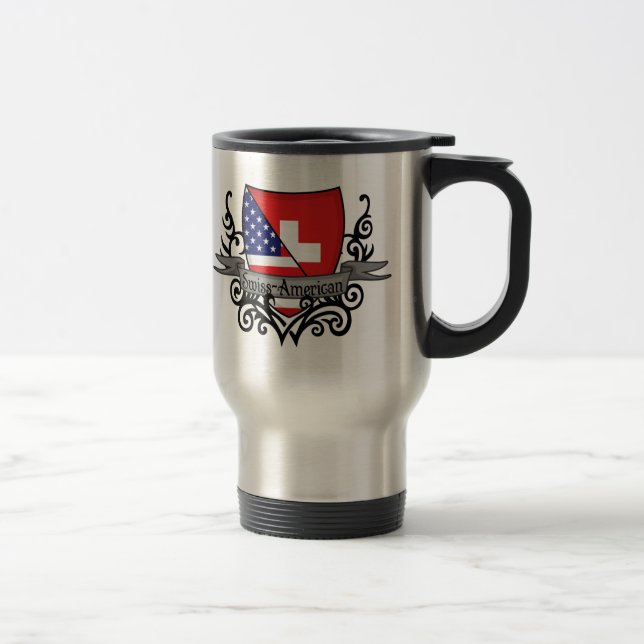 Swiss-American Shield Flag Travel Mug (Right)
