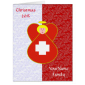 Swiss Angel Flag on Red and White Personalized (Front)