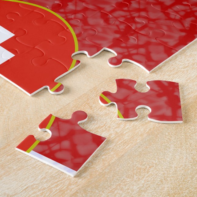 Swiss Angel Flag on Red and White Personalized  Jigsaw Puzzle (Side)