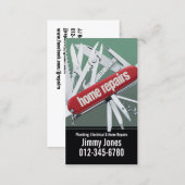 Swiss Army Knife Home Repairs Grey Business Card (Front/Back)