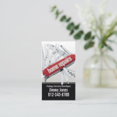 Swiss Army Knife Home Repairs White Business Card (Standing Front)