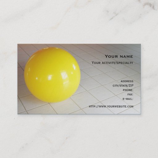 Customizable "Swiss ball" business card