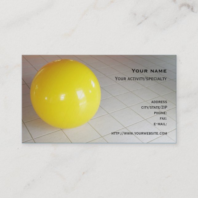 "Swiss ball" business card (Front)