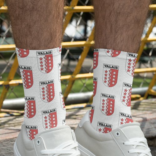 Swiss Canton of Valais Coat of Arms Socks