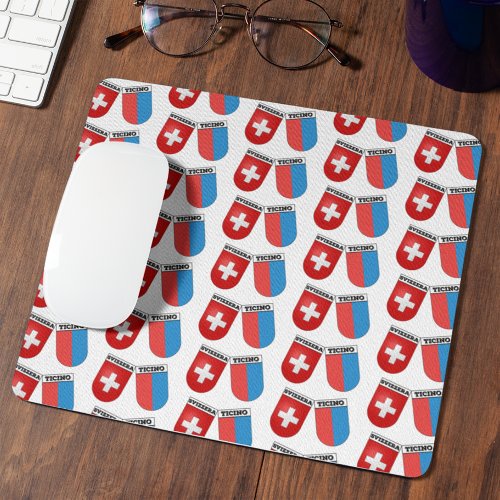 Swiss  Canton Ticino Flags Mouse Pad