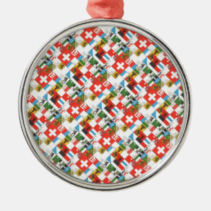 Swiss cantonial flags metal ornament