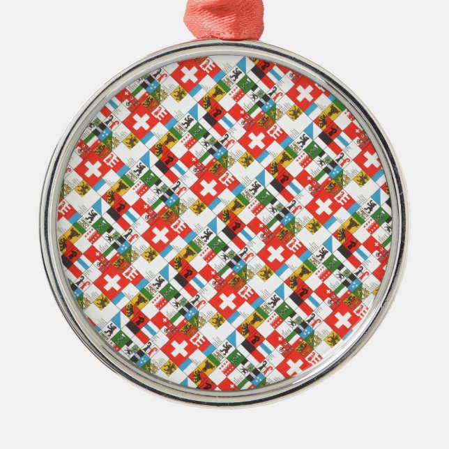 Swiss cantonial flags metal ornament (Front)