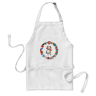 Swiss cantons and costumed dancers adult apron