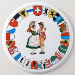 Swiss Cantons And Dancers Button at Zazzle