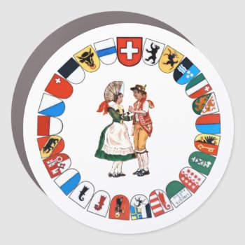 Swiss Cantons And Dancers Car Magnet by CoolCurves at Zazzle