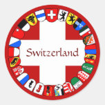 Swiss Cantons Classic Round Sticker at Zazzle