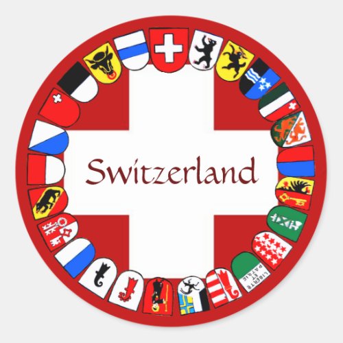 Swiss cantons classic round sticker