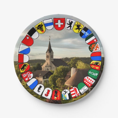 Swiss cantons coat of arms paper plates
