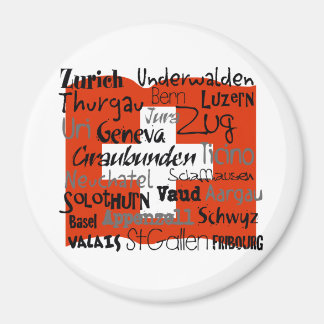 Swiss Cantons Lg Button Magnet