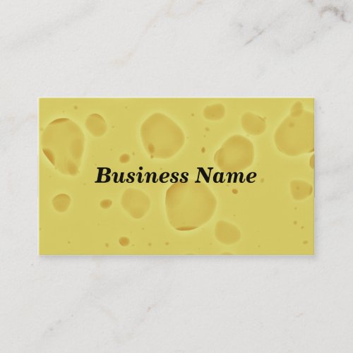 Swiss Cheese Black Background Business Card Template