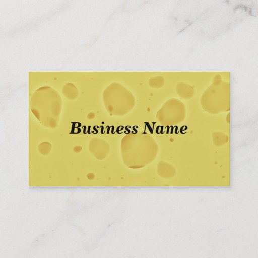 Customizable Swiss Cheese Black Background Business Card Template