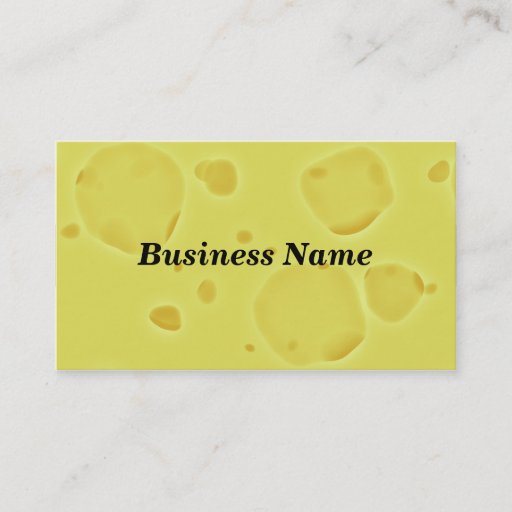 Customizable Swiss Cheese Black Background Business Cards