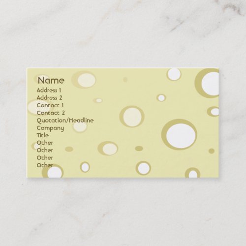 Swiss Cheese - Business Business Card