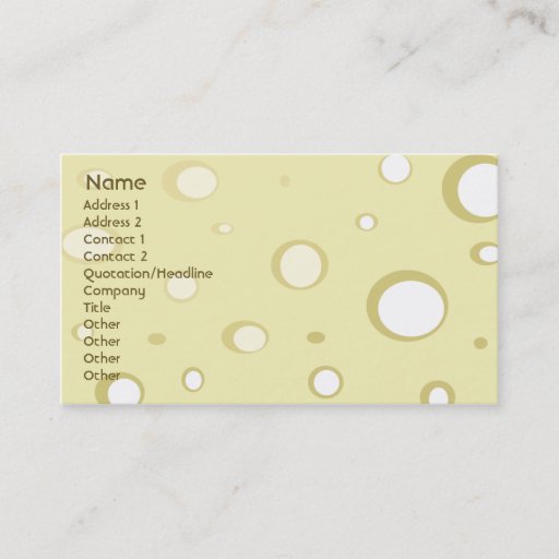Customizable Swiss Cheese - Business Business Card