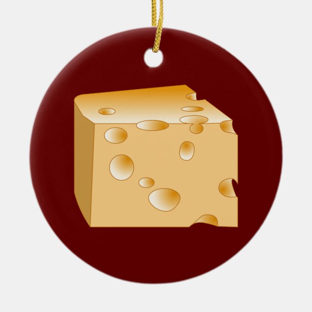 Swiss Cheese Ceramic Ornament (Front)