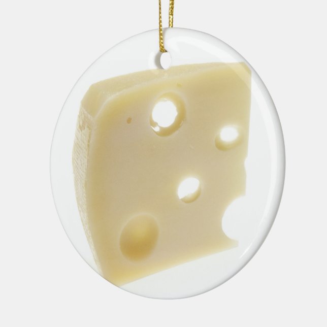 Swiss Cheese Ceramic Ornament (Left)