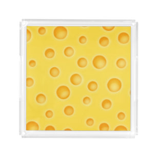 Swiss Cheese Cheezy Texture Pattern Acrylic Tray