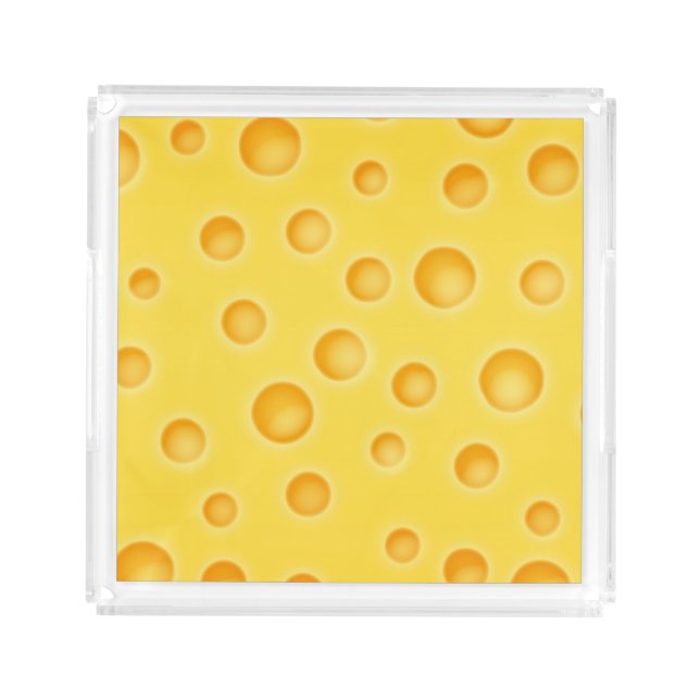Swiss Cheese Cheezy Texture Pattern Acrylic Tray (Front)