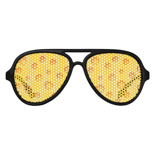 Swiss Cheese Cheezy Texture Pattern Aviator Sunglasses