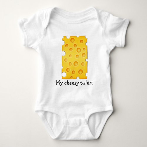 Swiss Cheese Cheezy Texture Pattern Baby Bodysuit
