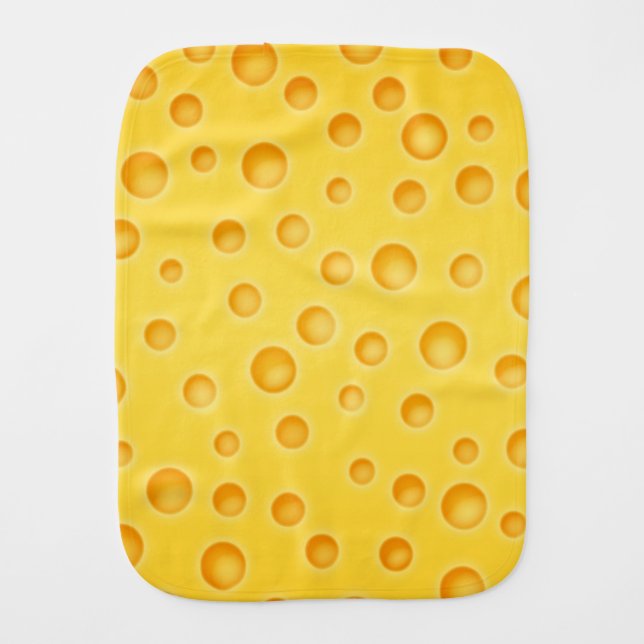 Swiss Cheese Cheezy Texture Pattern Baby Burp Cloth (Front)