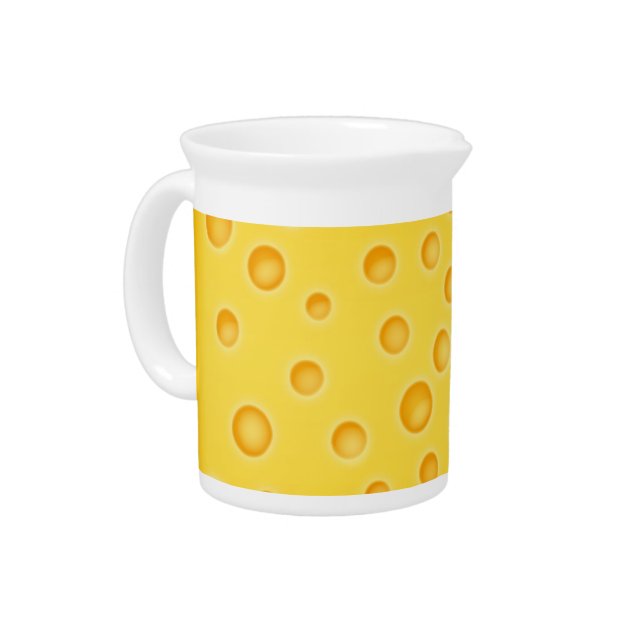 Swiss Cheese Cheezy Texture Pattern Beverage Pitcher (Left)