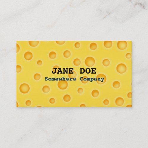 Swiss Cheese Cheezy Texture Pattern Business Card